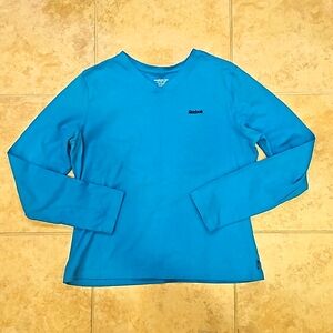 Teal Reebok V neck 100% cotton top